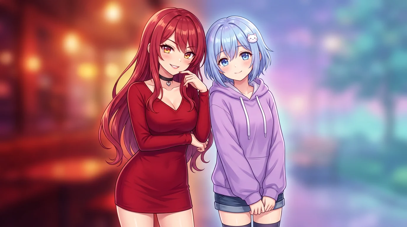 AI girlfriend vs companion anime illustration